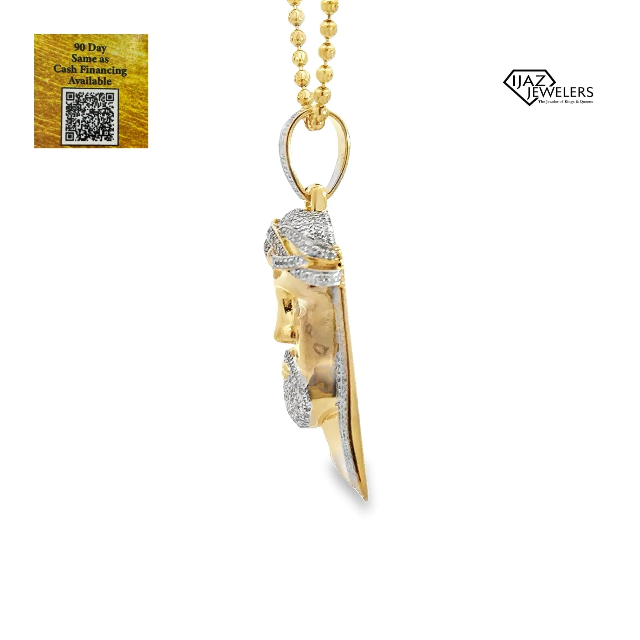 10K Gold 0.64 CTW Diamond Jesus Charm