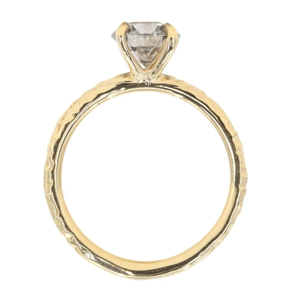 1.25ct Round Grey Diamond Evergreen Solitaire in 18k Yellow Gold