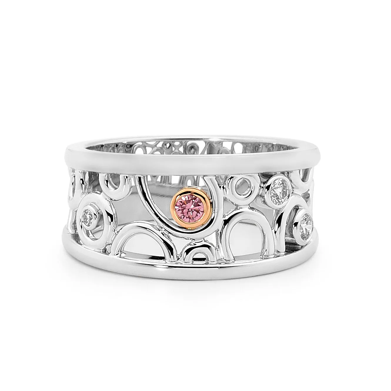 18ct White Gold and Pink Diamond Ring