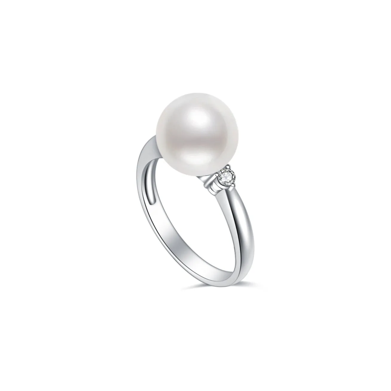 18K Diamond Australian White South Sea Pearl Ring KR00049