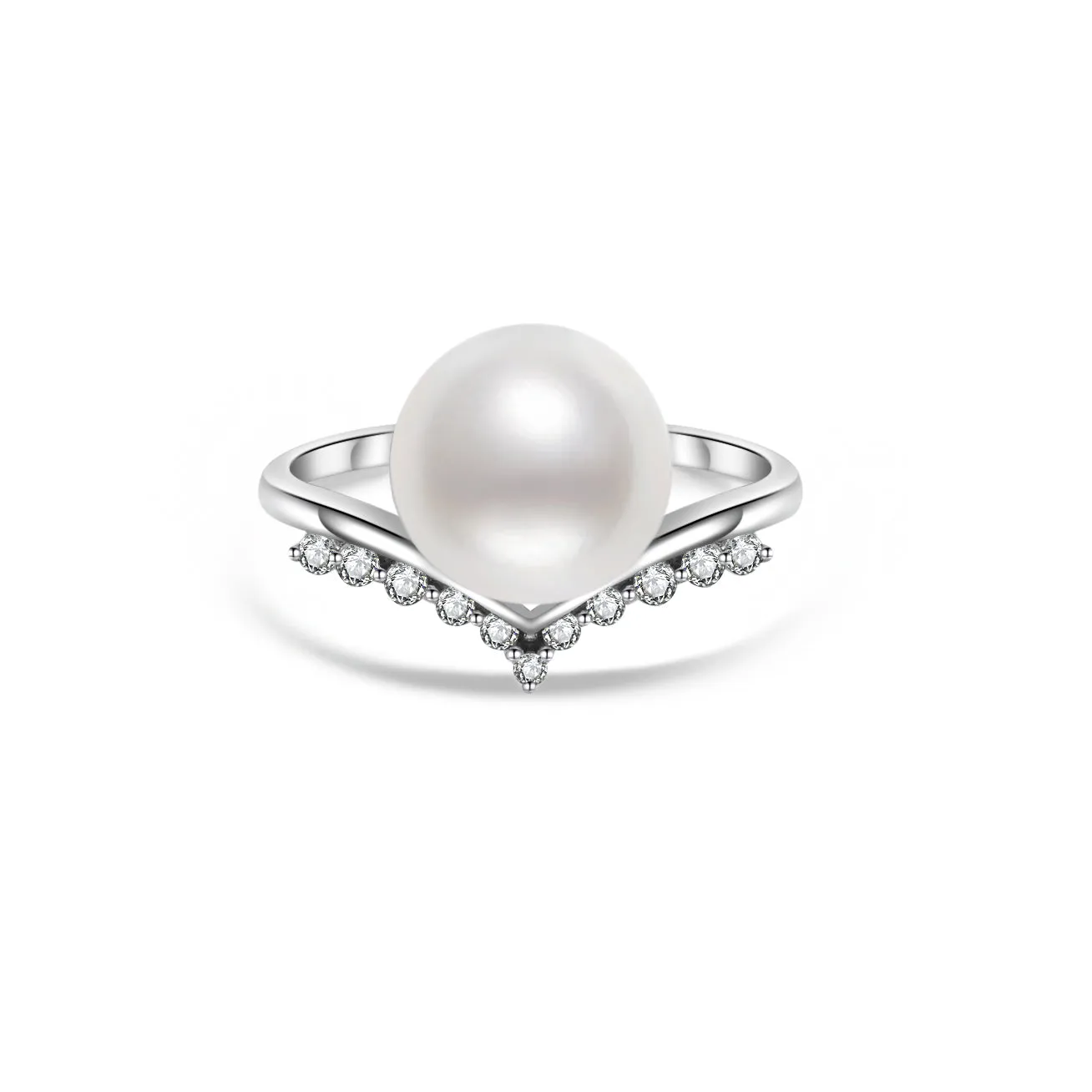 18K Diamond Australian White South Sea Pearl Ring KR00083