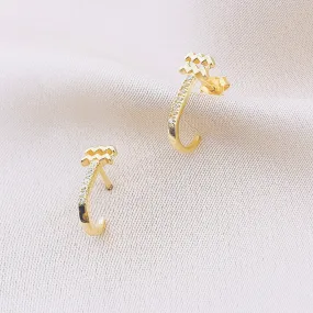 925 Silver Aquarius Stud Constellation Earring