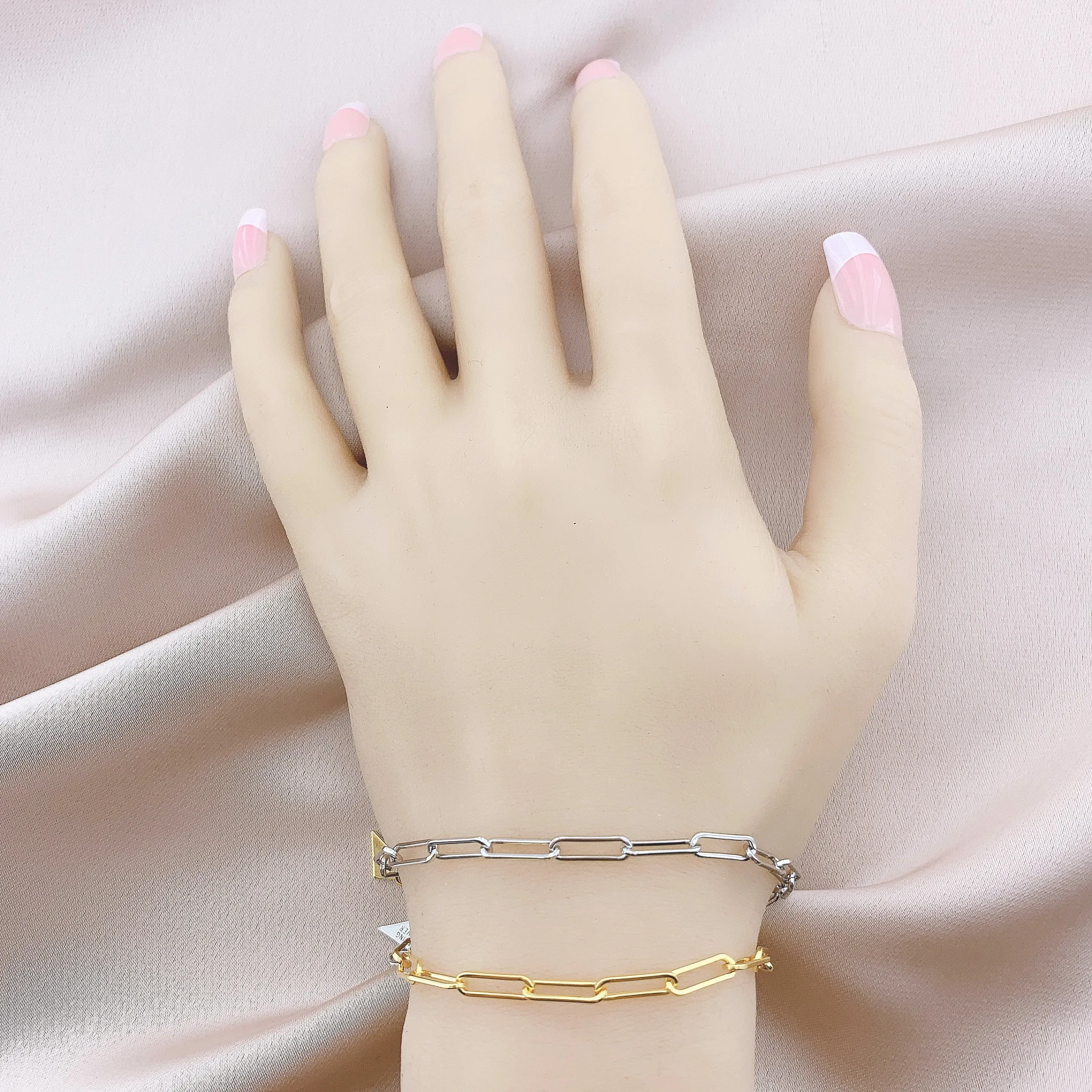 925 Silver Paperclip Chain Bracelet