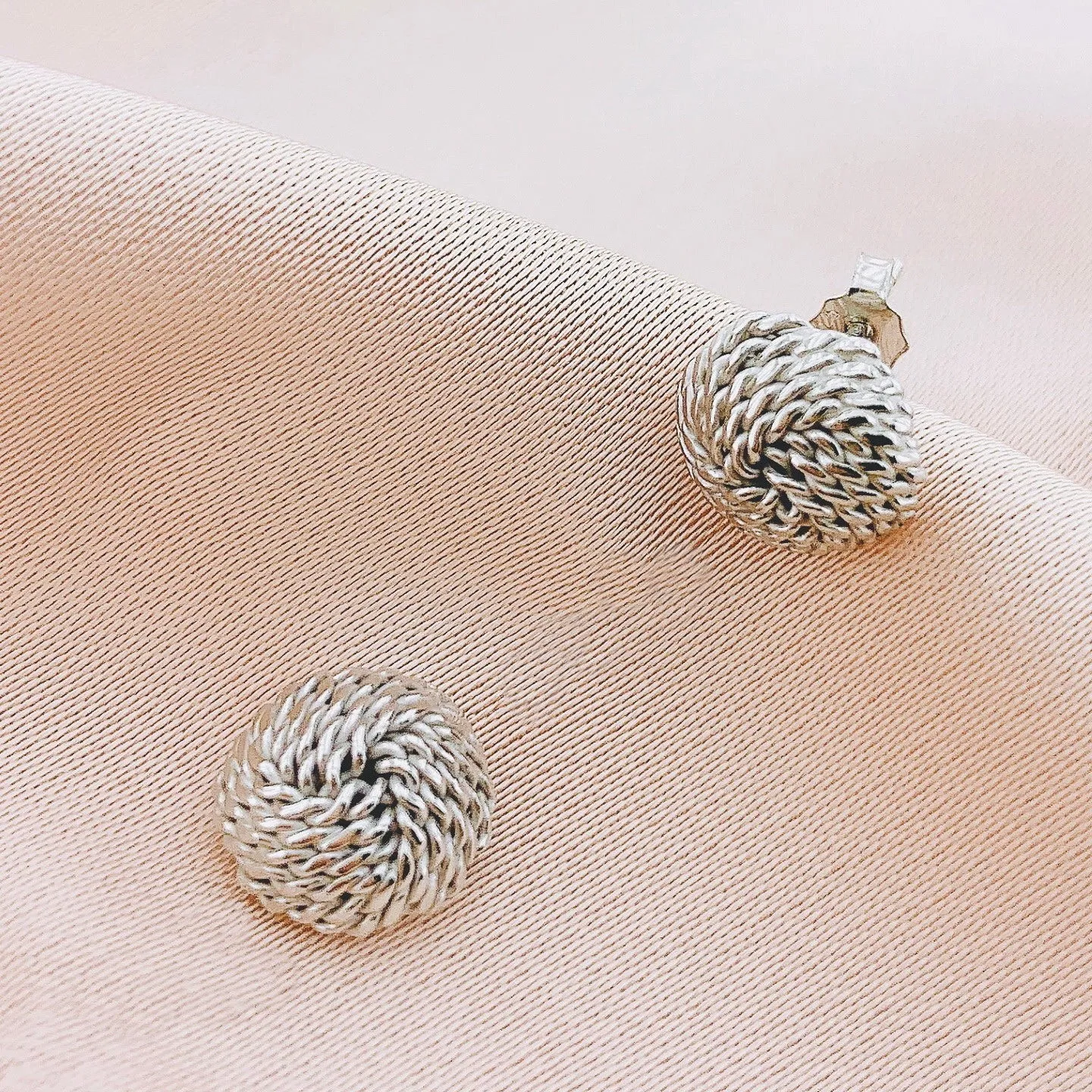 925 Silver Rope Love Knot Stud Earring