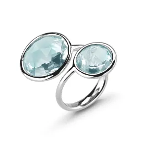 A & Furst - Jicky - Toi et Moi Ring with Blue Topaz, 18k White Gold