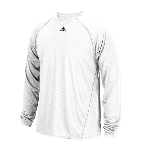 adidas Men's White Performance Long-Sleeve Climalite Tee