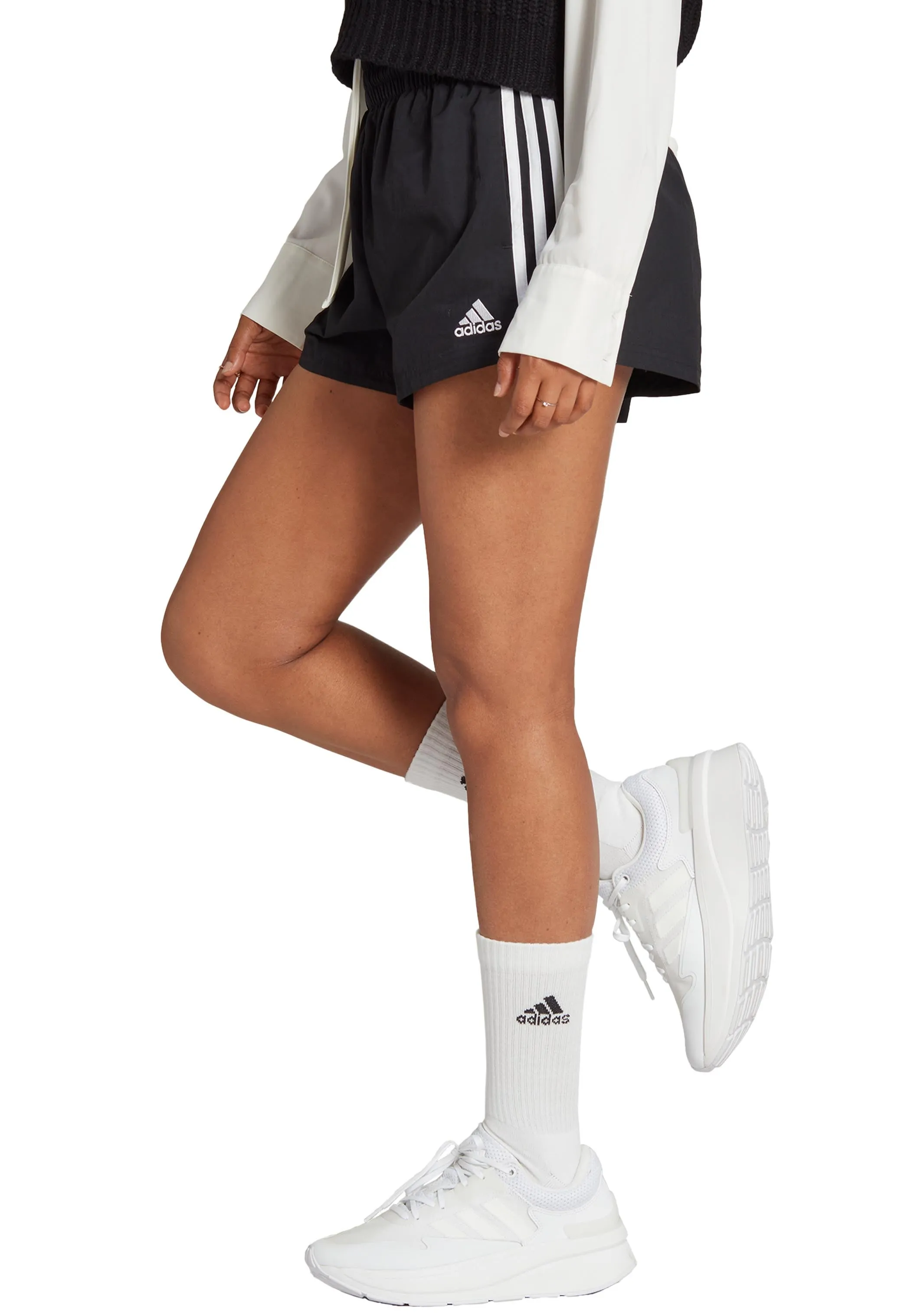 Adidas Womens Essentials 3-Stripes Woven Shorts <br> HT3397