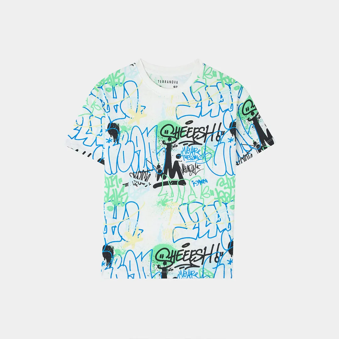 All Over Print Crew Neck Short Sleeve T-Shirt