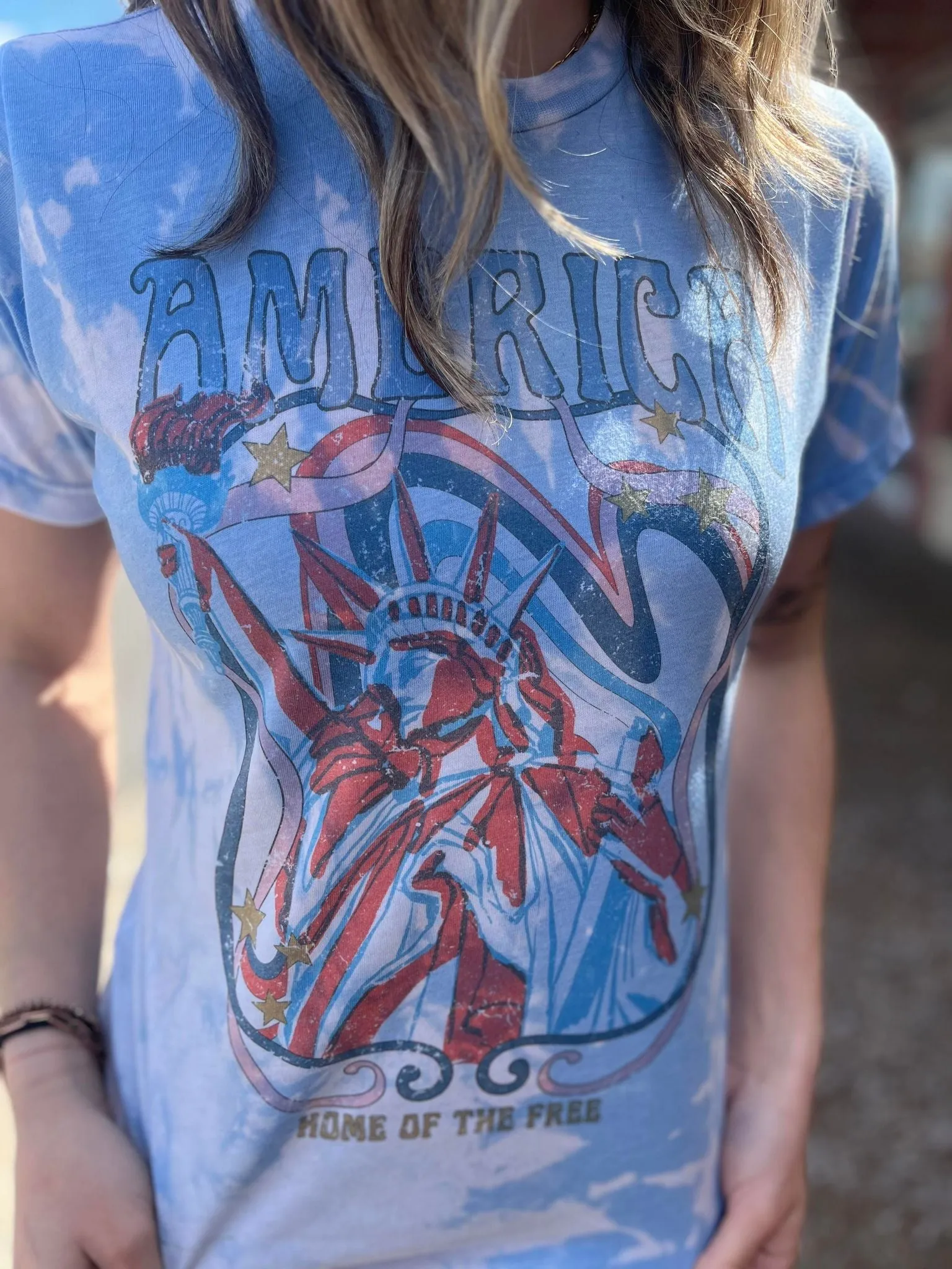 America Home Of The Free Bleach Tee