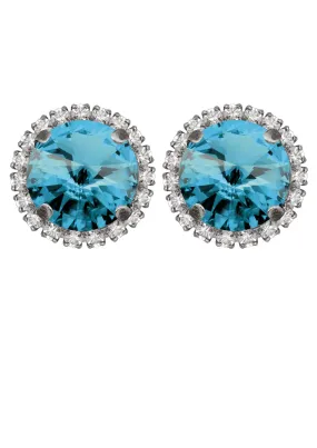 Aquamarine Rivoli Studs with Strass