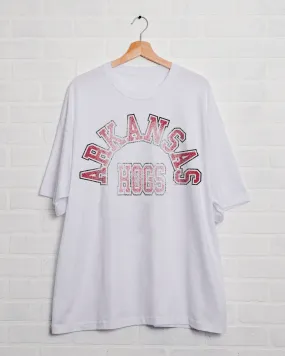 Arkansas Razorbacks Mega Arch White One Size Tee