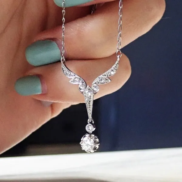 Art Deco Diamond Lavalier Necklace