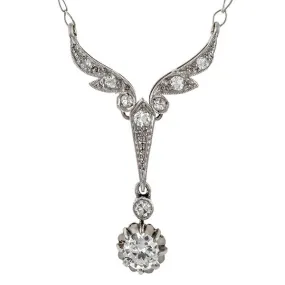 Art Deco Diamond Lavalier Necklace