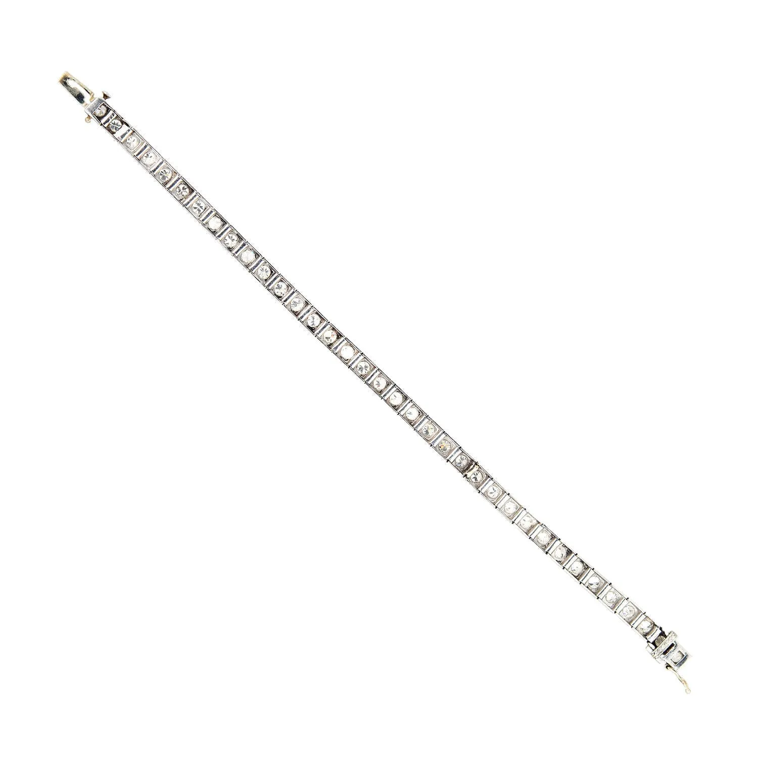 Art Deco Platinum   Diamond Line Bracelet 3.5ctw