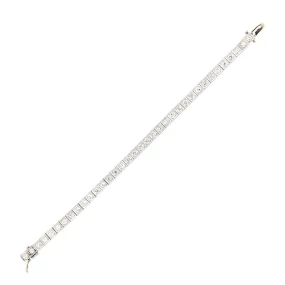 Art Deco Platinum   Diamond Line Bracelet 3.5ctw