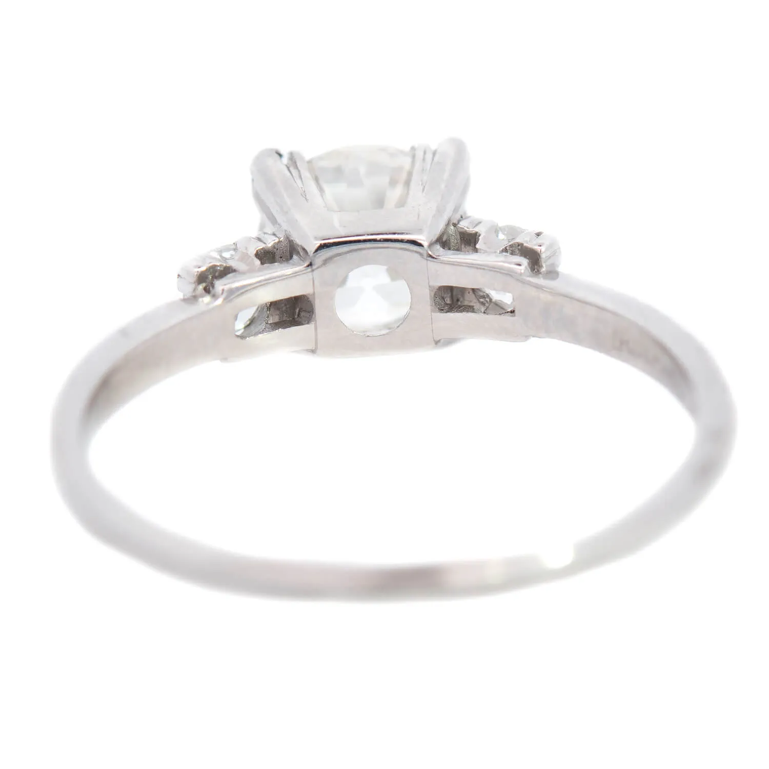 Art Deco Platinum Old European Diamond Engagement Ring 1.35ct 