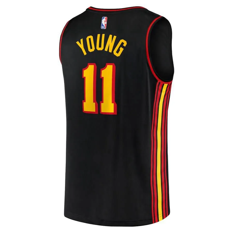 Atlanta Hawks Trae Young Fanatics Branded Replica 2020-21 Fast Break Icon Jersey Mens - Black | Ireland P2143V4