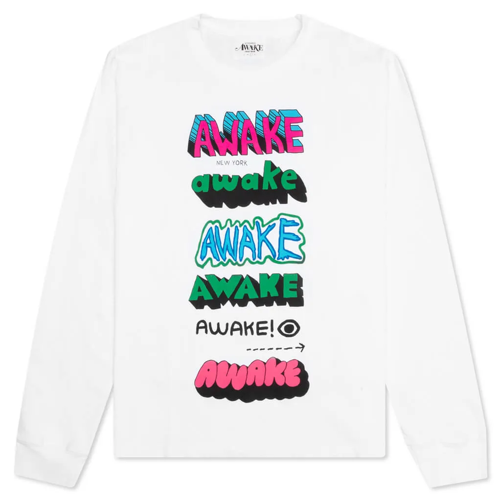 Awake NY x Stefan Meier NY Printed Long Sleeve Tee  - White