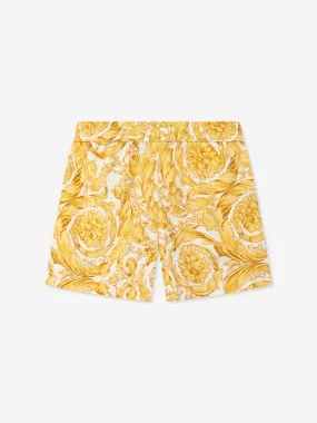 Baby Barocco Print Shorts in Gold