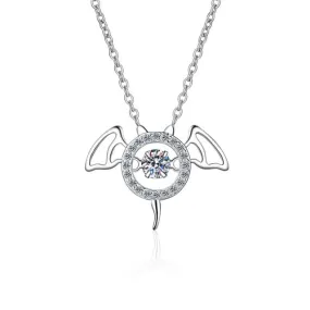 Bat Brilliant Diamond Necklace -  925 Sterling Silver