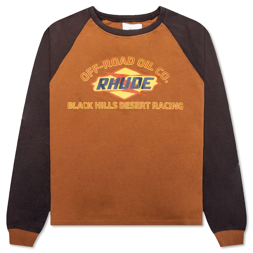 Black Hills L/S Raglan Sweatshirt - Camel/Black