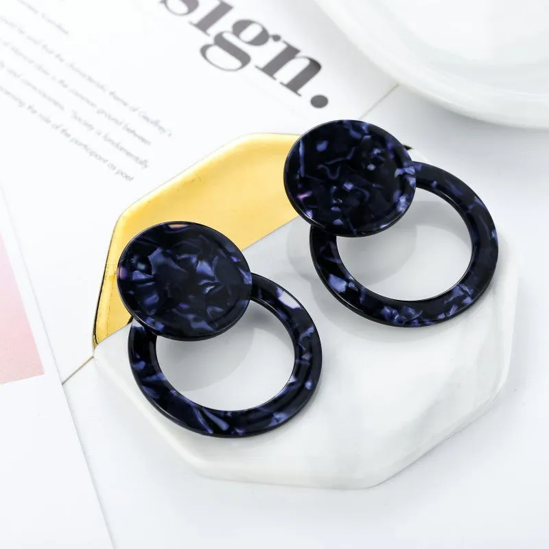 Blue Acrylic Acetic Acid Drop Styled Stud Earring