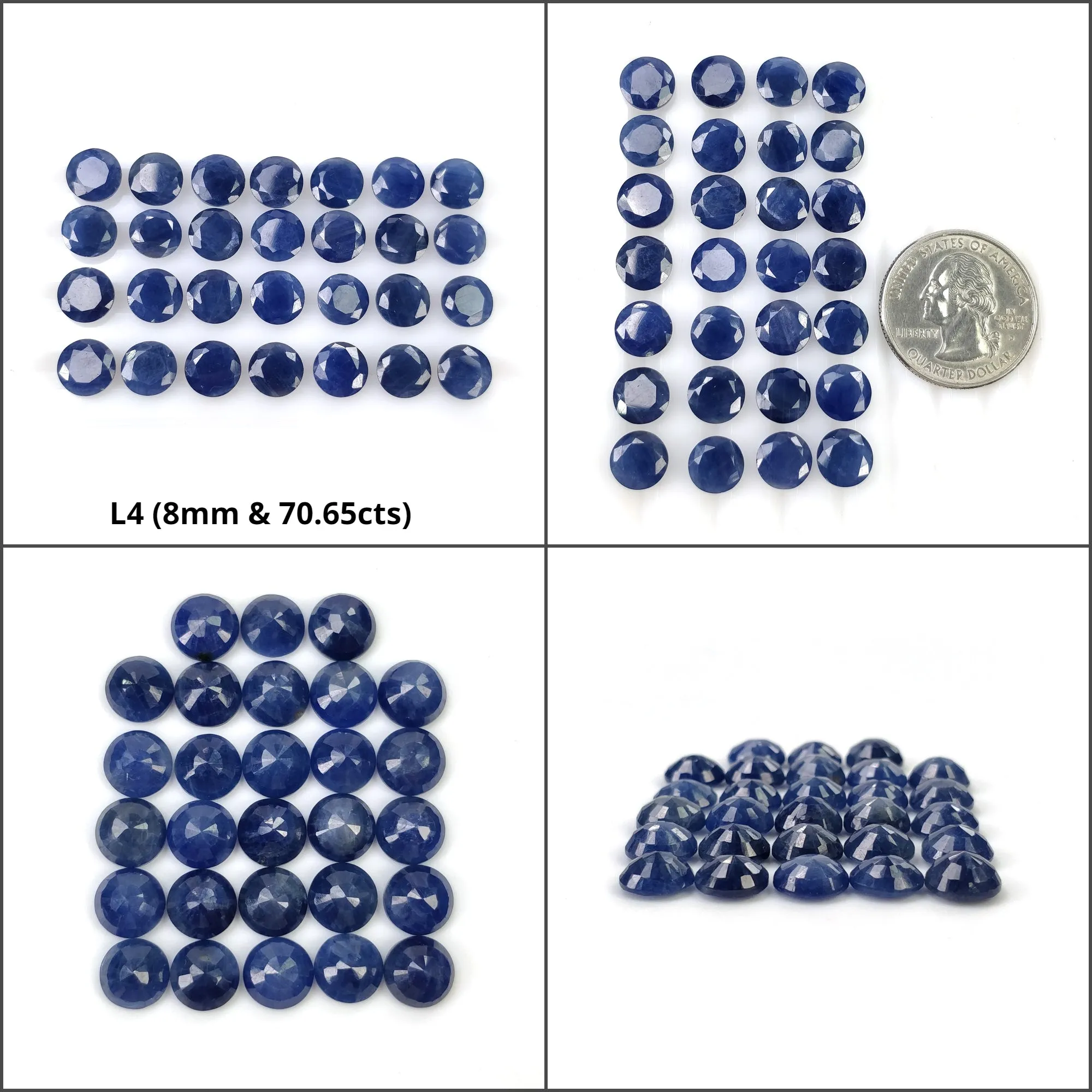 BLUE SAPPHIRE Gemstone Normal Cut : Natural Untreated Unheated Sapphire Round Shape 8mm 15pcs 19pcs 20pcs 28pcs Lots