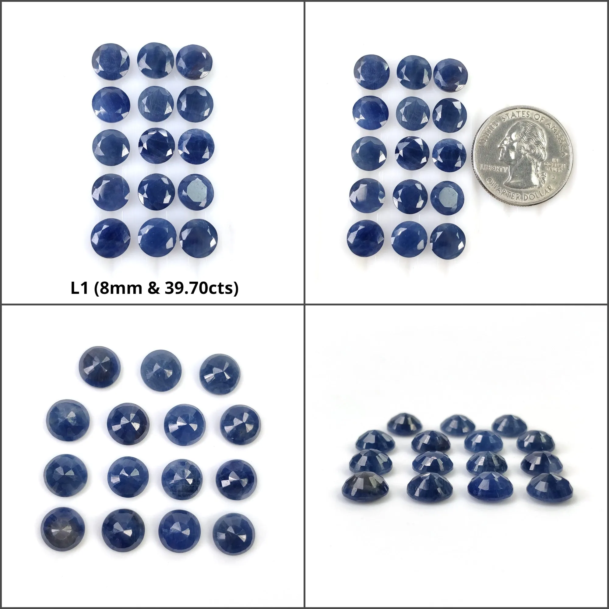 BLUE SAPPHIRE Gemstone Normal Cut : Natural Untreated Unheated Sapphire Round Shape 8mm 15pcs 19pcs 20pcs 28pcs Lots