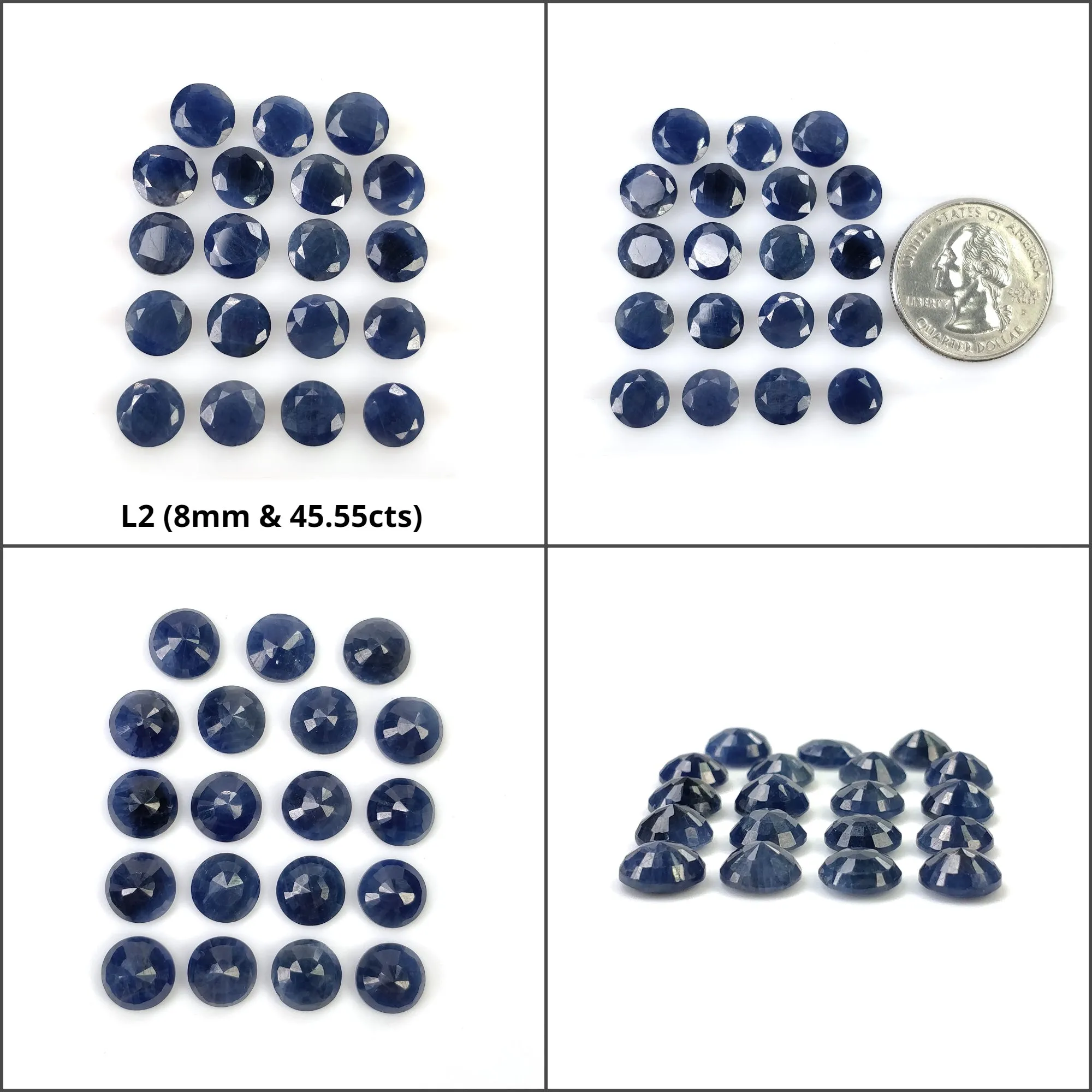 BLUE SAPPHIRE Gemstone Normal Cut : Natural Untreated Unheated Sapphire Round Shape 8mm 15pcs 19pcs 20pcs 28pcs Lots