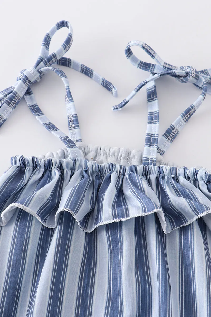 Blue stripe strap girl bubble