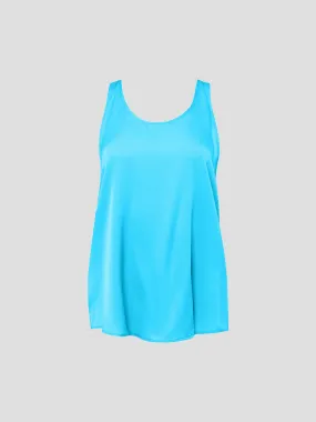 Blue Tivoli Silk Tank