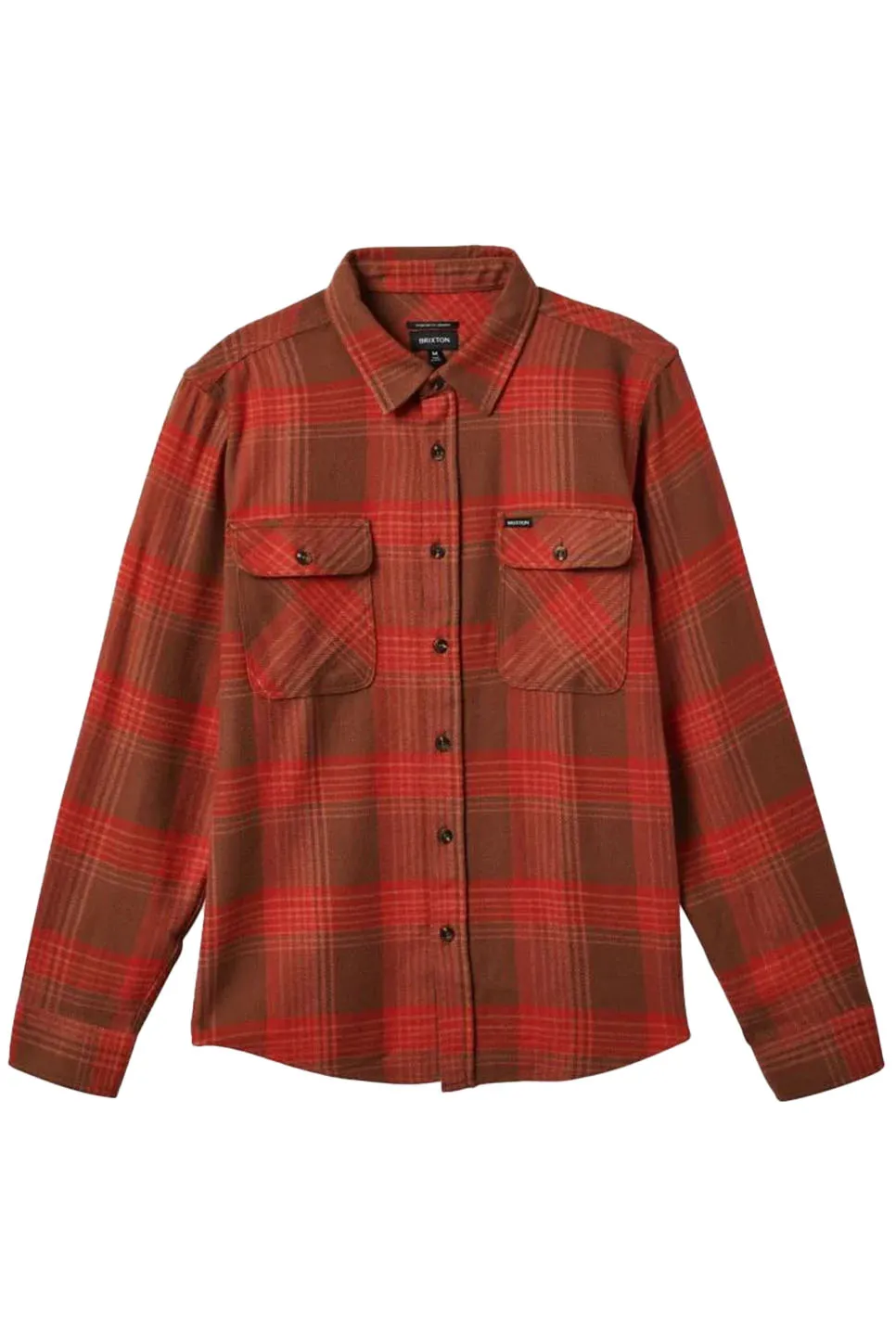 BOWERY LS FLANNEL Barn Red/Bison