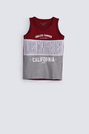 BOYS PRINTED COLOR BLOCK TANK TOP