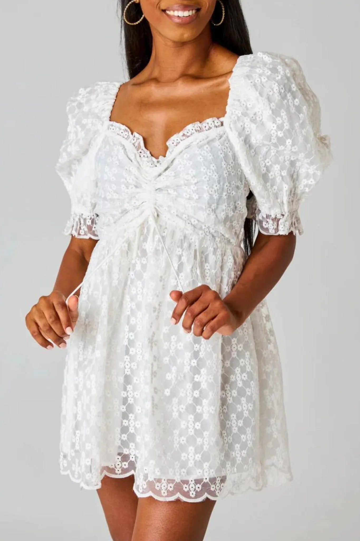 Buddylove: Colby Dress in Ivory Eyelet