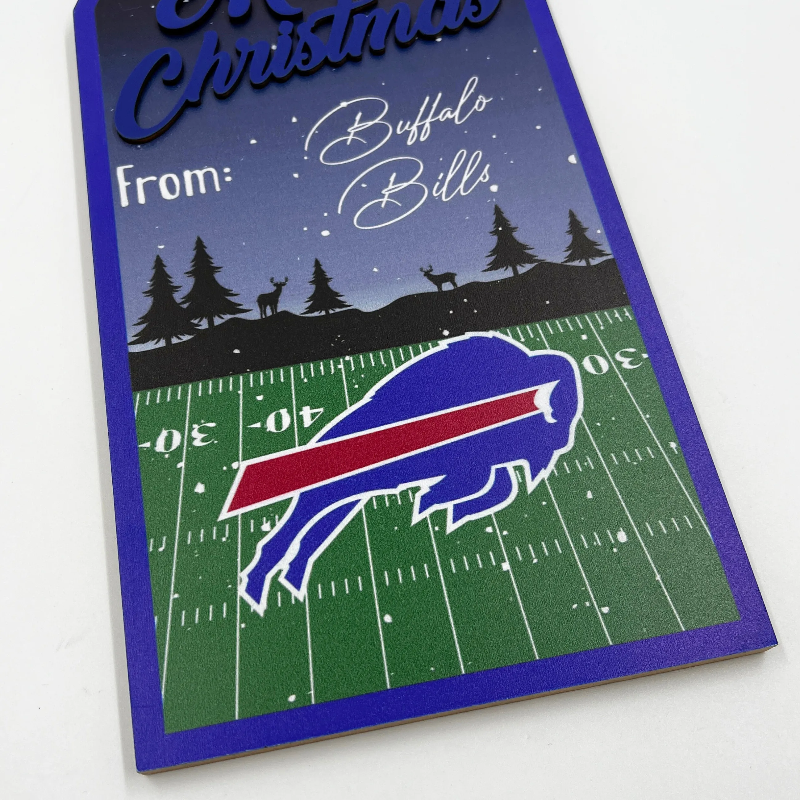 Buffalo Bills Holiday Gift Tag Wooden Sign