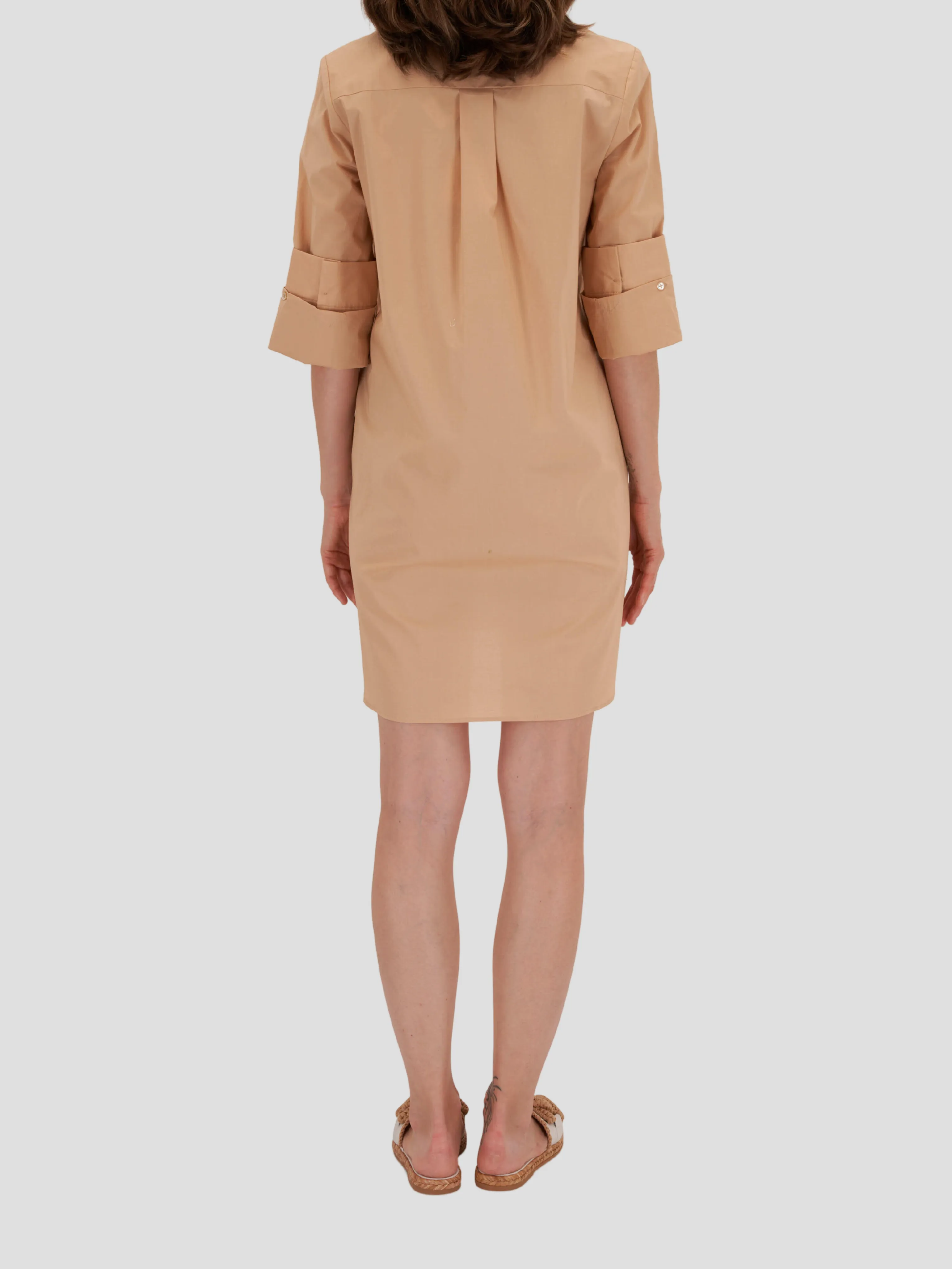 Camel Cotton Poplin Boyfriend Shirt