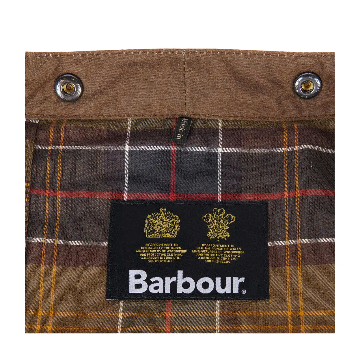 Cappuccio Barbour Waxed Cotton Marrone