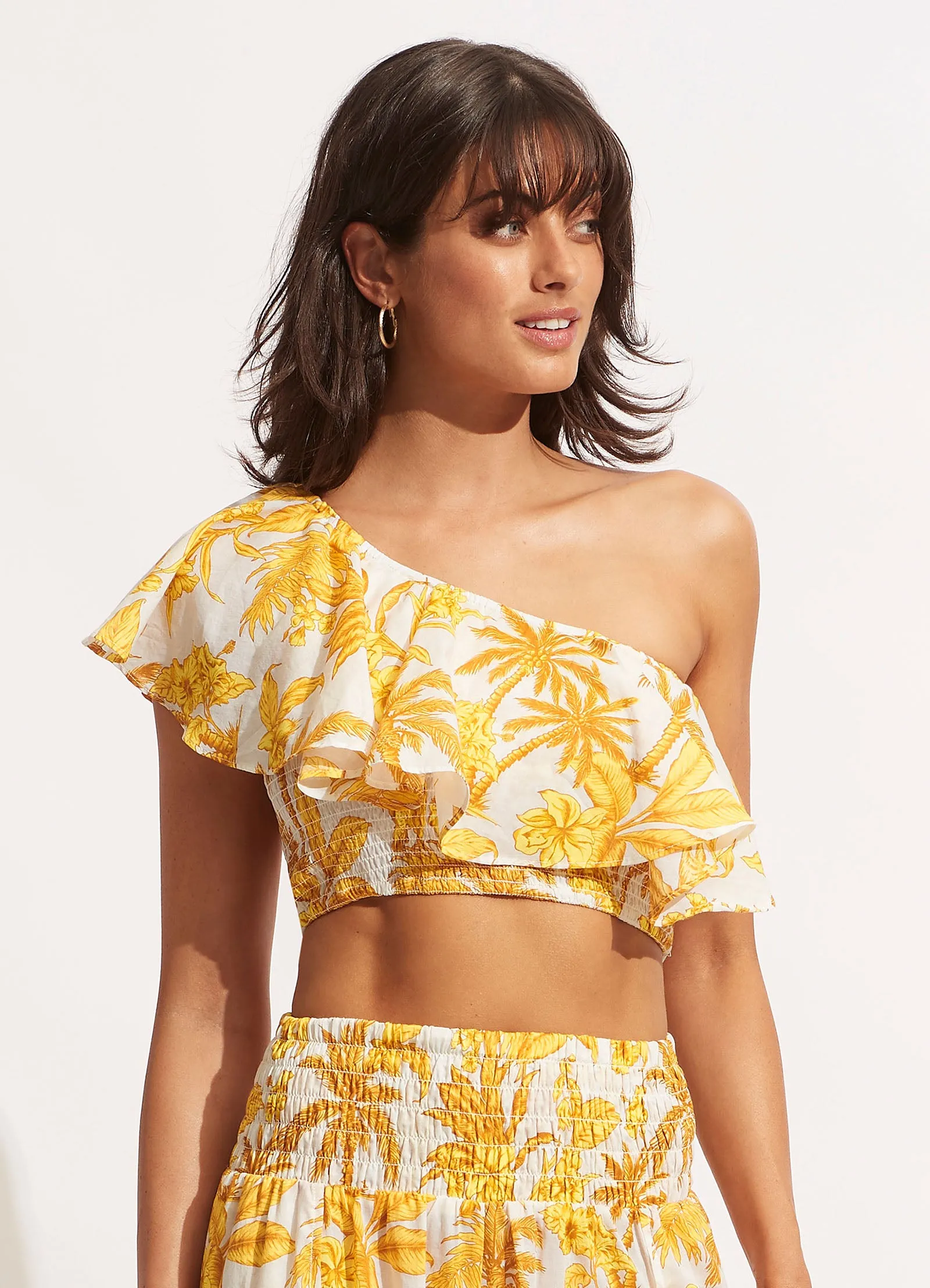 Castaway One Shoulder Top - Tuscan Sun