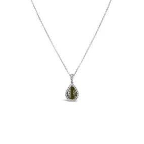 Clara by Martin Binder Pear Salt & Pepper Halo Pendant Necklace (0.94 ct. tw.)