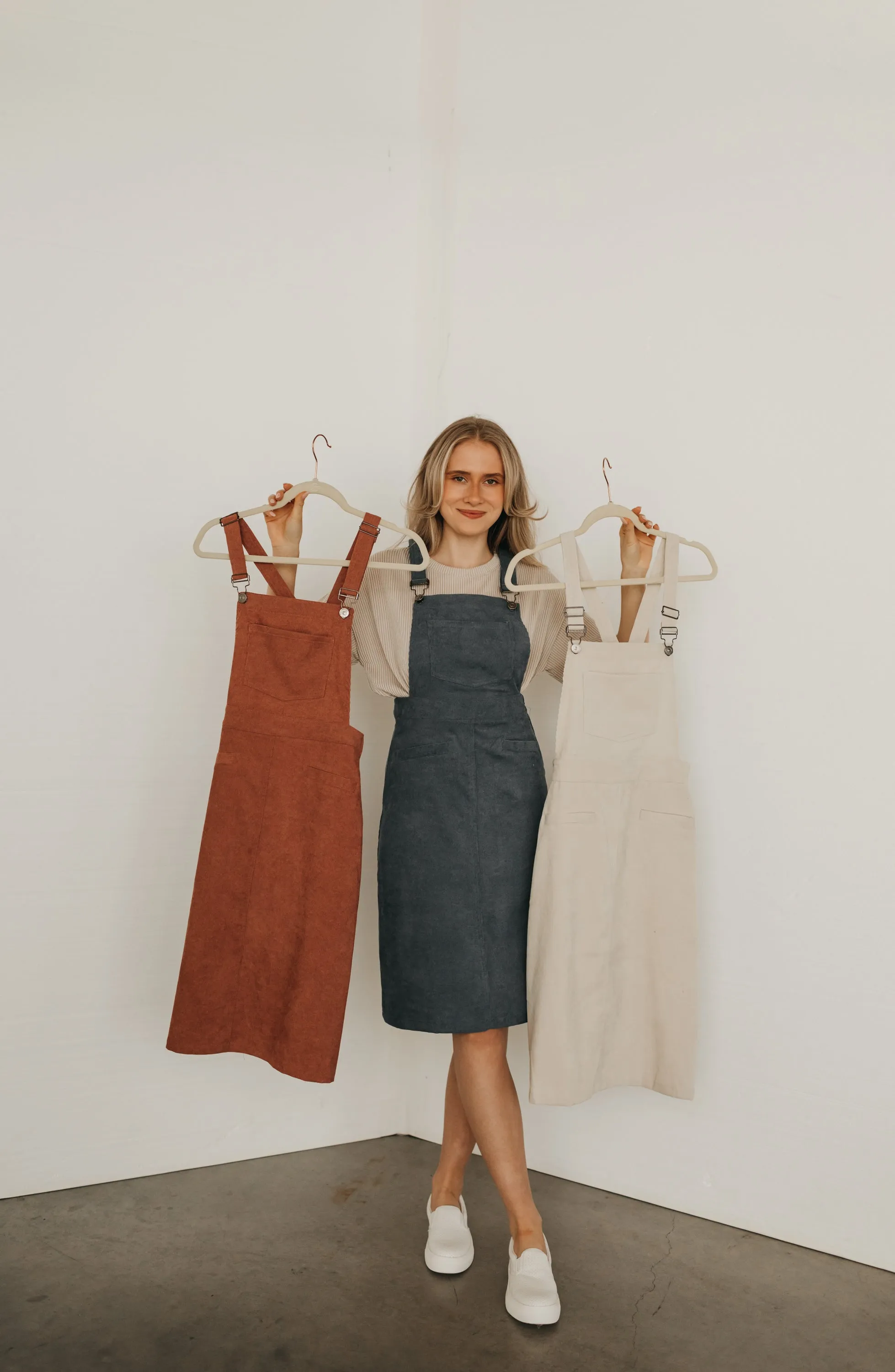 Corduroy Overall Dress (multiple colors)