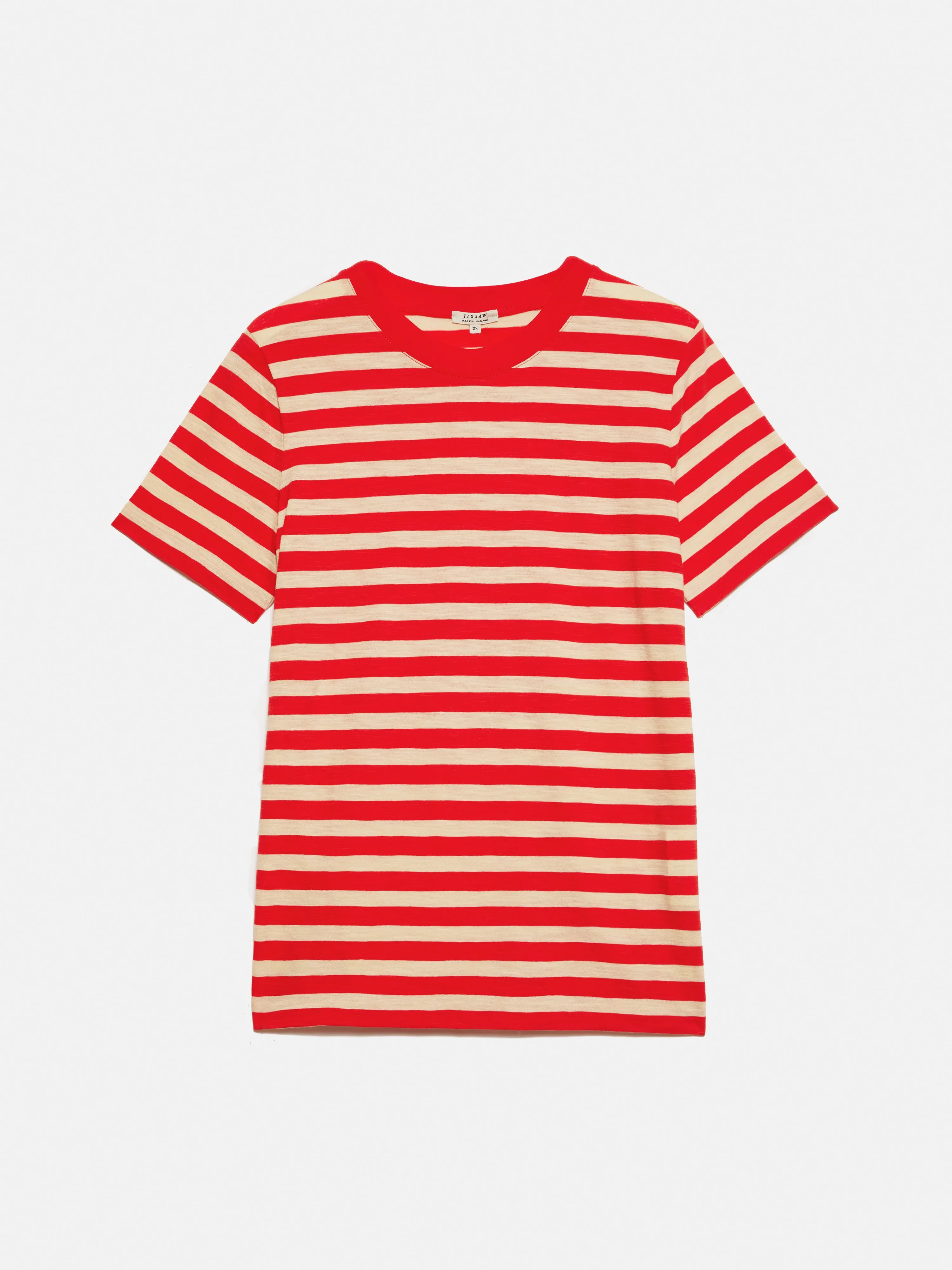 Cotton Slub Stripe Tee | Red