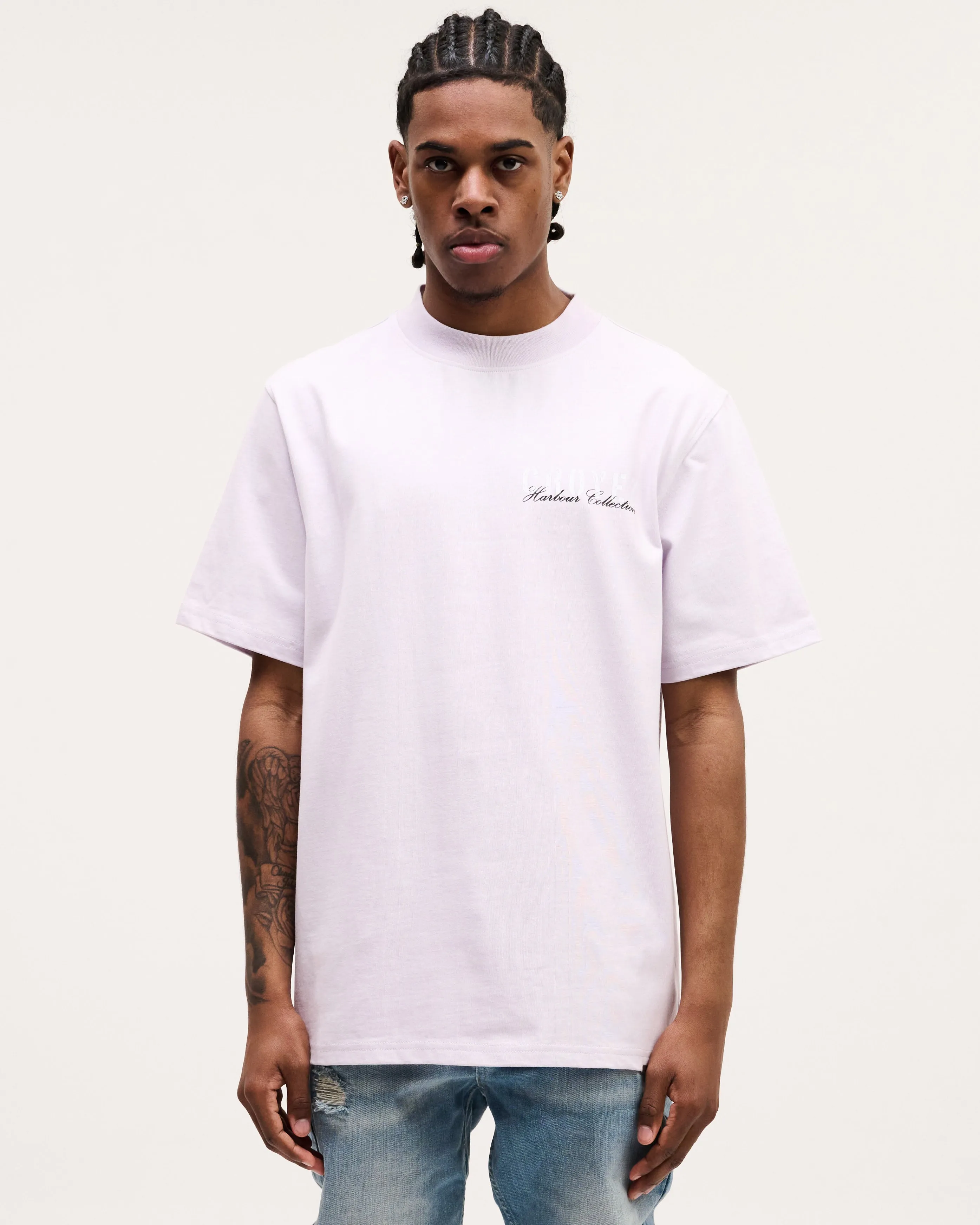 CROYEZ HARBOUR T-SHIRT - PURPLE/WHITE