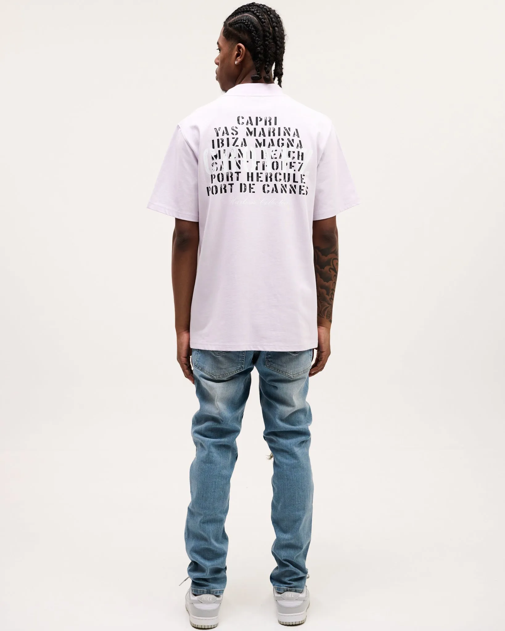 CROYEZ HARBOUR T-SHIRT - PURPLE/WHITE