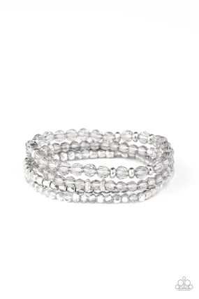 Crystal Crush Silver Stretch Bracelet Set - Paparazzi Accessories