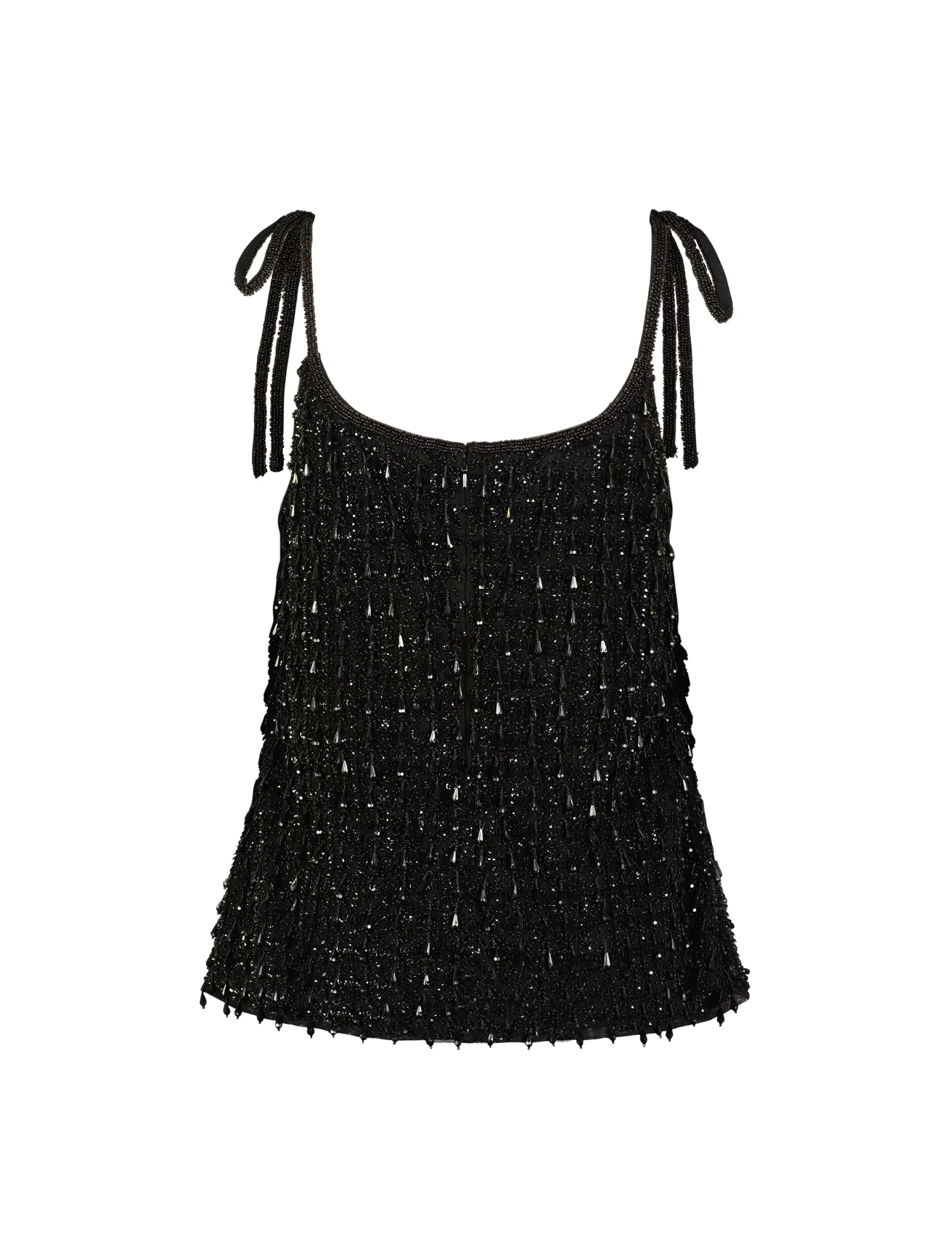 Crystal Embellished Soft Tie Cami Top