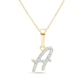 Cursive Diamond Initial Necklace