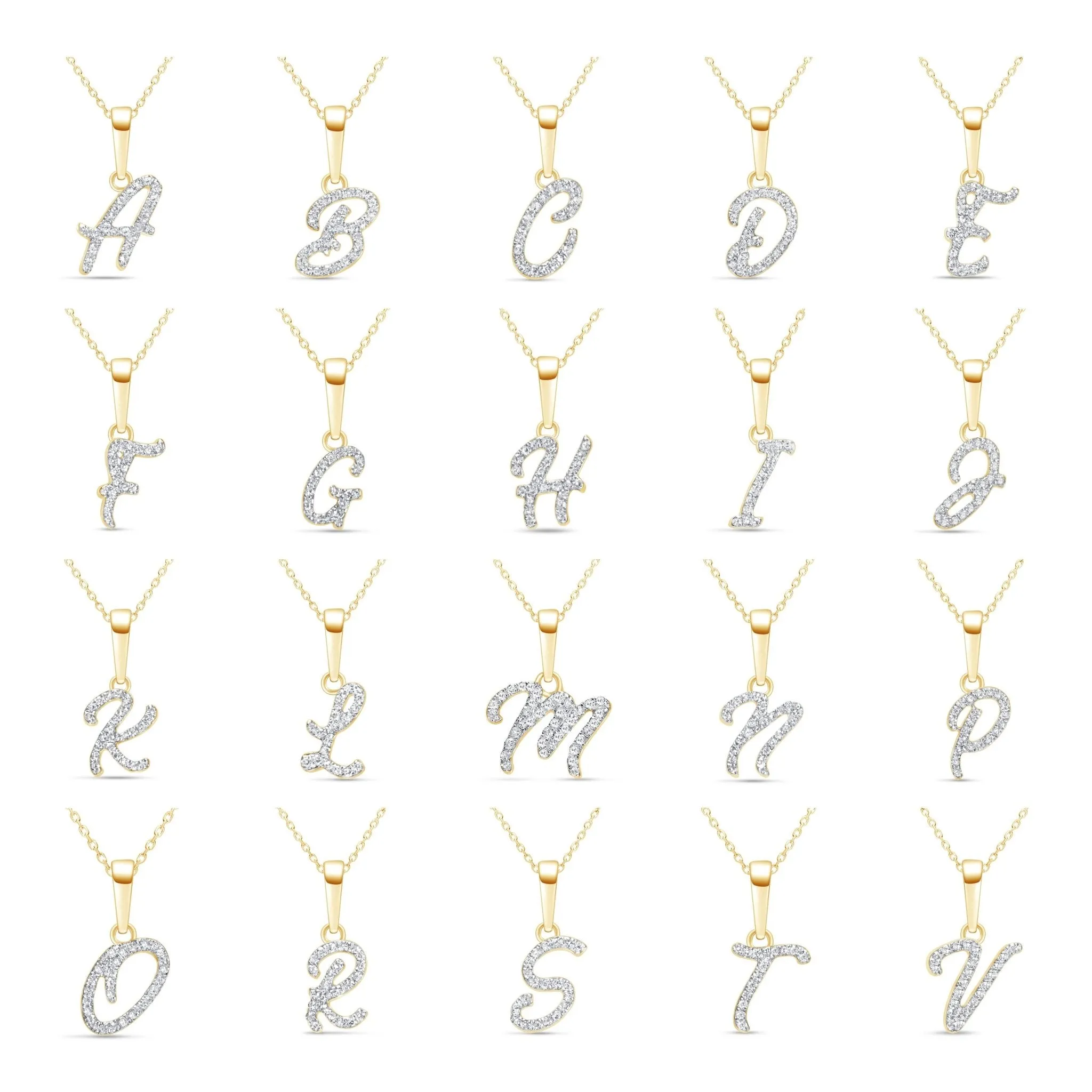 Cursive Diamond Initial Necklace