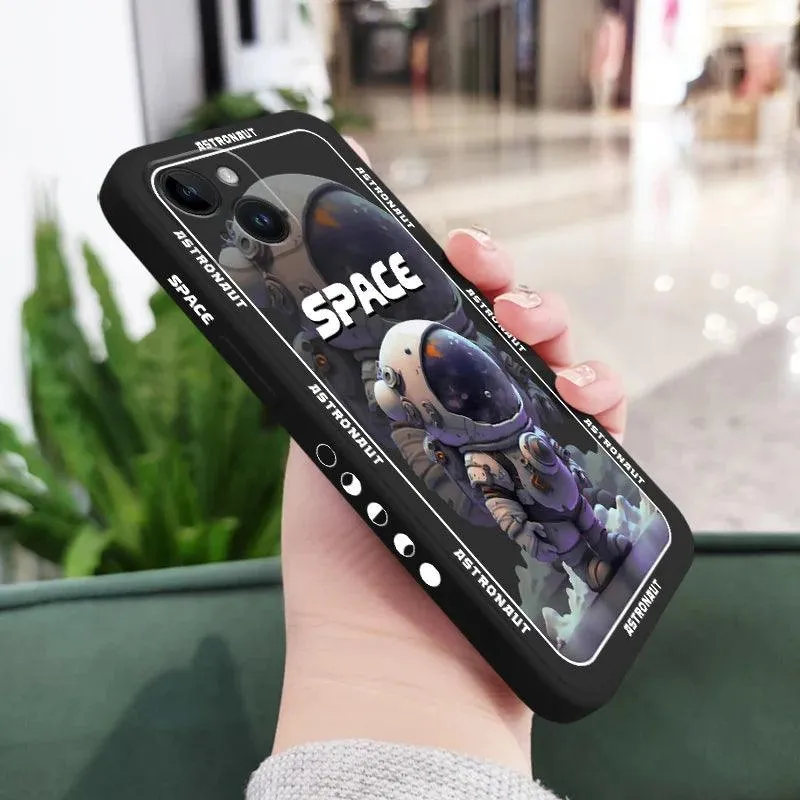 Cute Cartoon Astronaut Phone Case for iPhone 12, 11, 13, 14 Pro Max, X, XS, XR Plus