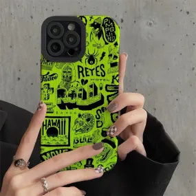 Cute Graffiti Fashion Phone Case - Soft Cover for iPhone 14, 13, 12, 11 Pro Max, XR, X, XS Max, 6, 7, 8 Plus