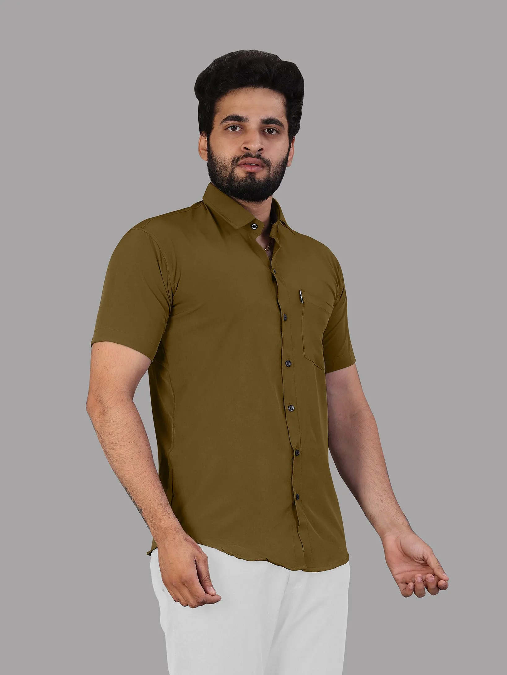 Dark Mustard Expandable Short Sleeve Shirt